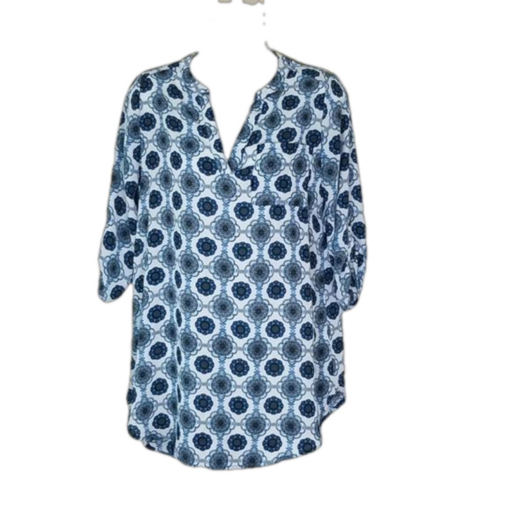 Cupid's Diary - Blue Patterned Blouse | Size: S